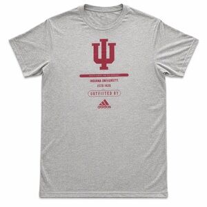 Adidas Indiana University Gray T-Shirt with Crimson Logo
